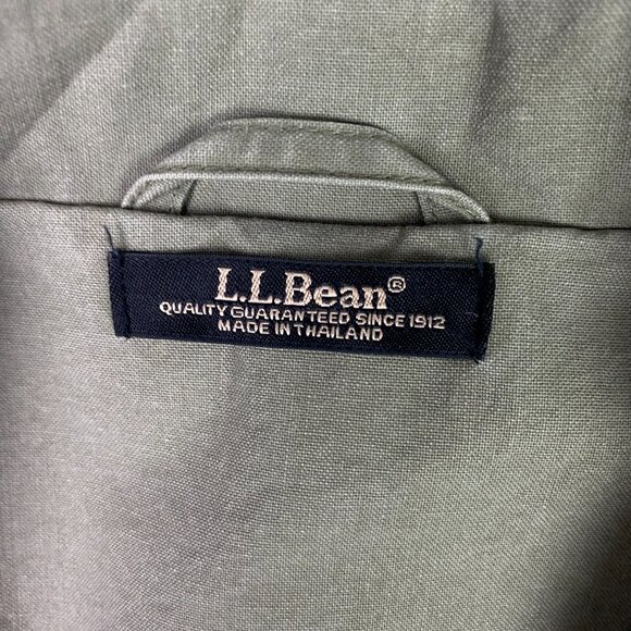 LL Bean Cotton Canvas Blazer Sport Coat Men's 42R Khaki Olive - Picture 6 of 14